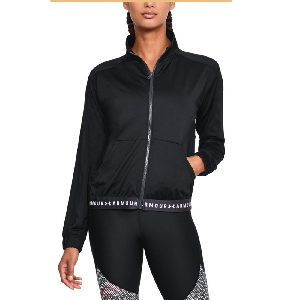 Under Armour Heat Gear Armour Black Athletic Full Zip‎ Track Suit Large (C711)